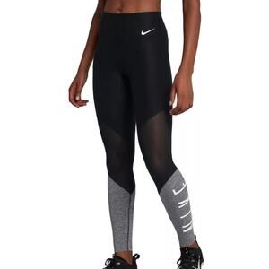 Nike Women's Power Mesh Wrap Tights Black Grey Dry-Fit Women's Medium